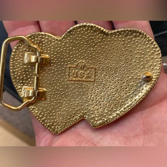 Vintage Mini Silver/Gold Double Floral Belt Buckle - Picture 3 of 10